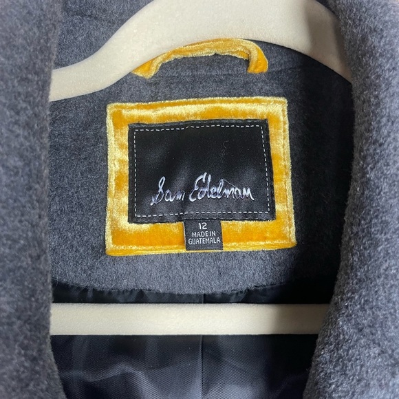 Sam Edelman Gray Pea Coat Classic Double-Breasted Style Size 12 - Picture 5 of 7